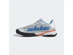 Adidas Adidas Barricade Junior Tennis Shoe- Grey/White/Blue -Sports Equipment adidas adidas barricade junior tennis shoe grey wh 5