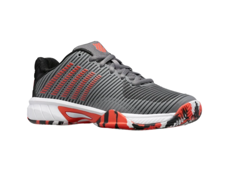 K-Swiss Hypercourt Express 2 Grey/White/Orange Junior Shoe 2 K-Swiss Hypercourt Express 2 Grey/White/Orange Junior Shoe - Image 2