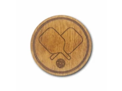 Racquet Inc Premium Wood Drink Coasters (6 Pack) Pickleball